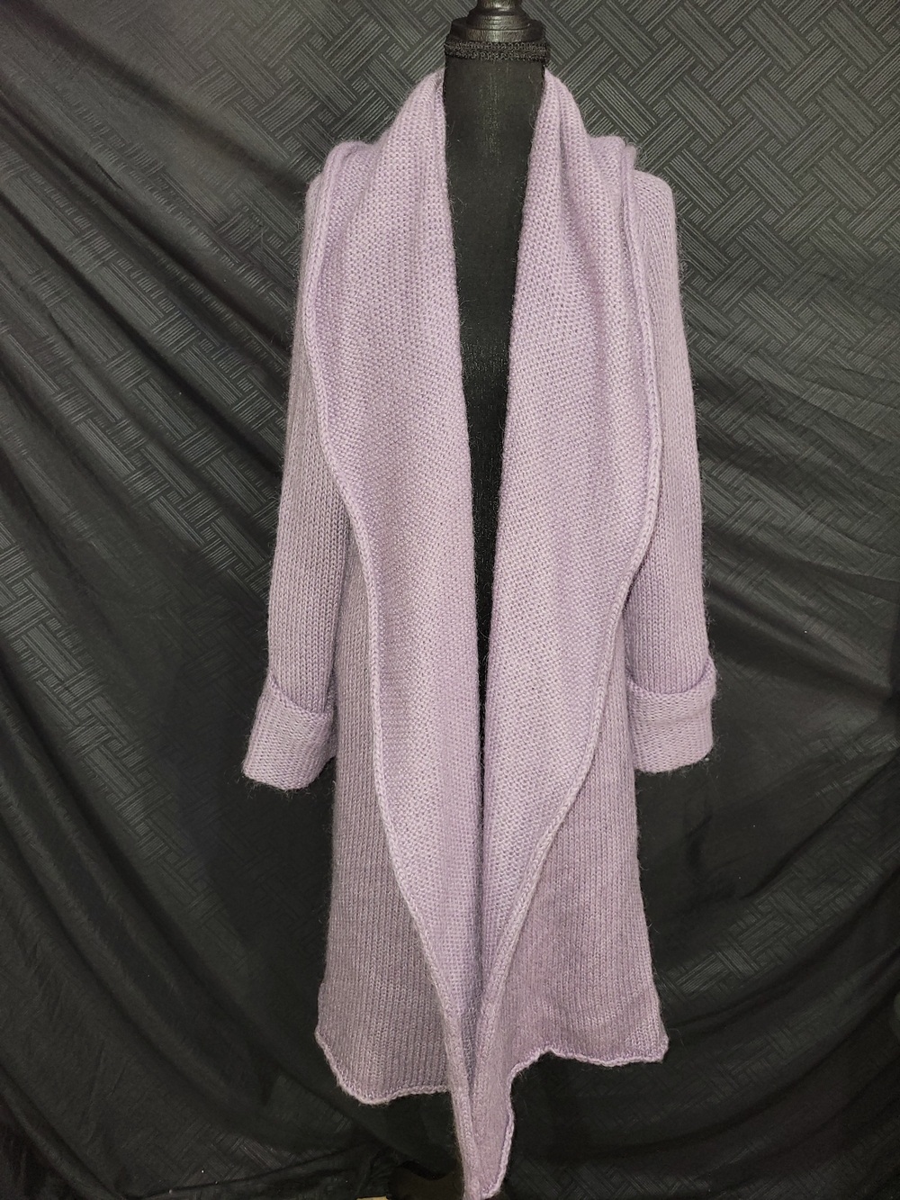 SOFT SURROUNDINGS Shawl Neck Long Wool Mohair Sweater Coat Top Size Small